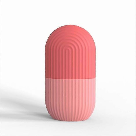 Rouleau de massage facial glacé, outil de beauté pour les soins de la peau et les poches sous les yeux en silicone (rose) (1/5)