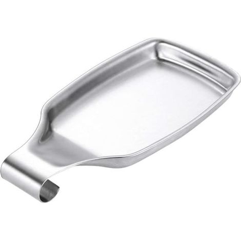 Repose cuillère - Inox - Rectangle - Acier inoxydable 304 - 20.5x11cm - Argent (1/4)