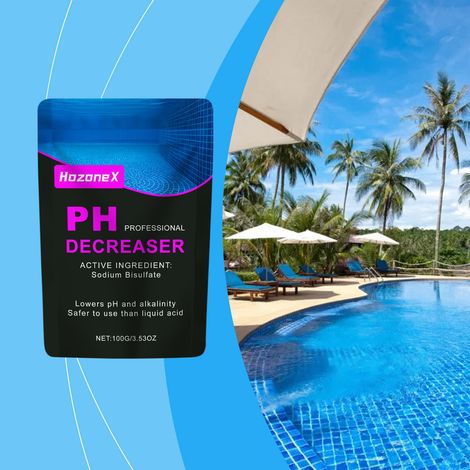 Swimming pool pH lowering agent, water clarifier, prevents skin irritation, suitable for home and commercial use, 100g -- BIEMMEDUE (1/5)