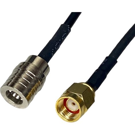 Anschlusskabel mit QMA-Stecker / SMA-RP-Stecker, RG174, 20 cm