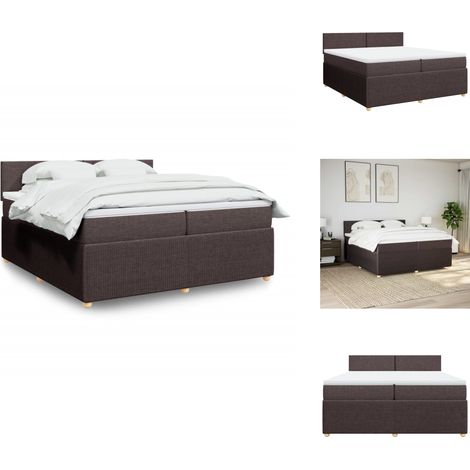 Sommier à lattes de lit avec matelas Marron foncé 200x200 cm - Sommier À Lattes De Lit - Sommiers À Lattes De Lit - Lit - Meuble De Chambre À Coucher (1/5)