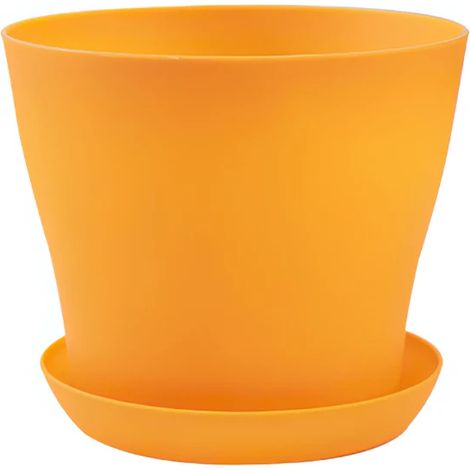 Pots de fleurs en plastique (orange, 10 cm) pour balcon, plantes grasses et bonsaï d'intérieur, multicolores, avec soucoupe. (1/4)