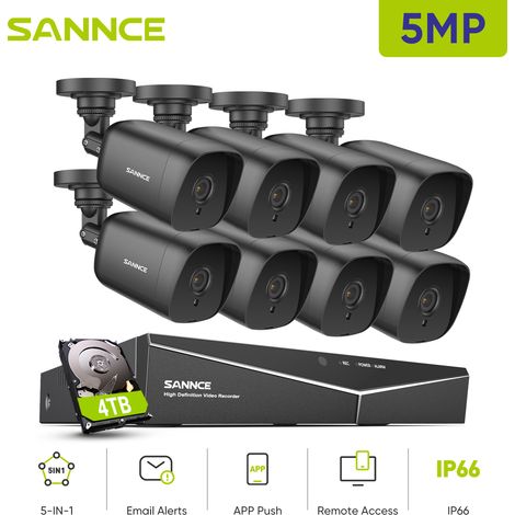 SANNCE 8CH Video Kit di videosorveglianza 5MN DVR 8×5MP Telecamera Impermeabile IR Visione Notturna Sistema Telecamere Sicurezza con Accesso Remoto - 4TB HDD (1/5)