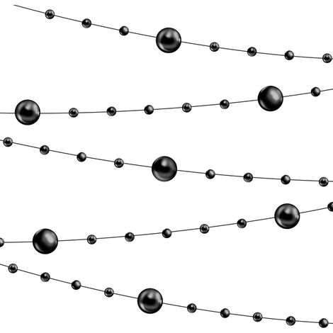 Perlenkette mit schwarzen Kugeln, Kette 650 cm (1/2)
