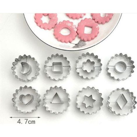 Emporte-pieces - Acier Inoxydable Alimentaire - Pour Biscuits Et Patisserie - 9 Pièces - 4,7 x 4,7 x 2 cm (1/5)