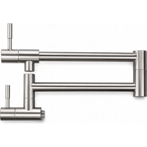 Rubinetto a muro pieghevole in acciaio inox girevole per lavello da cucina 44 cm (1/5)