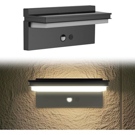 Lot de 1 Applique Murale Solaire Extérieure 1000 Lumens - Détecteur de Mouvement PIR, 73 LED, Batterie Haute Capacité 3600mAh, Verre Trempé IP65