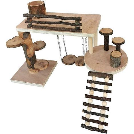Jouet à mâcher et à grimper pour petits animaux, jouet de jeu pour cochons d'Inde et hamsters (1/4)