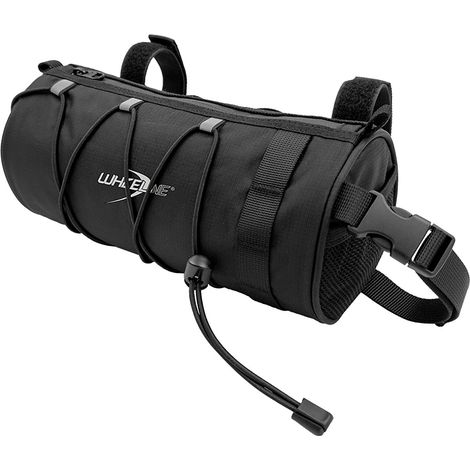 Borsa per Bicicletta da Manubrio con Tracolla Capienza 2,5L in Poliestere Nero (1/2)