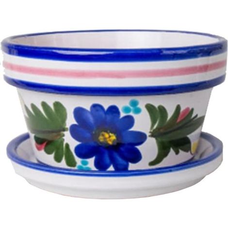 MACETA BAJA CERAMICA FLOR 14x24 CM