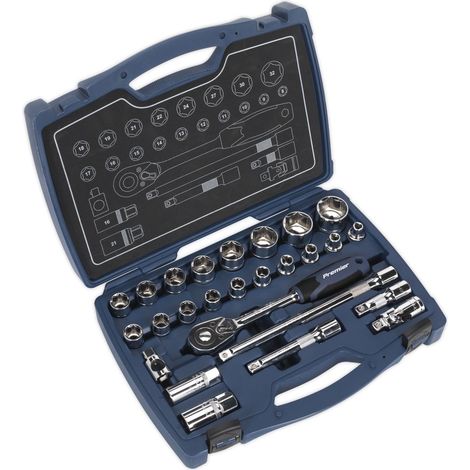 Sealey AK8992 Premier Socket Set 1/2"Sq Drive 26pc