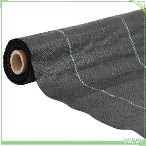 Membrane anti-mauvaises herbes - FAFEICY - 4005195 - 2 x 50 m - noir (rayures vertes) - PP 100 g/m² stabilisé UV (1/5)