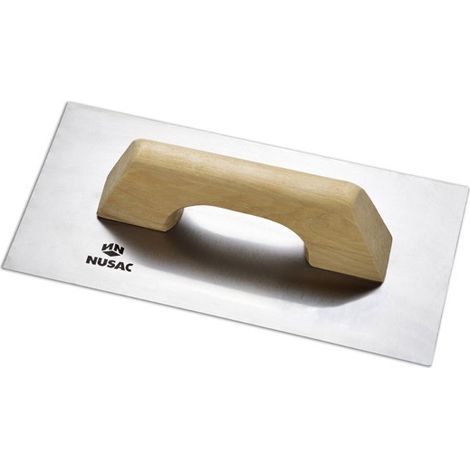 SPATOLA RETTANGOLARE INOX C/ LEGNO - 300X150 MM
