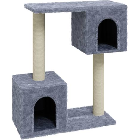Tiragraffi per gatti Mobili per arrampicata su torre Tiragraffi piattaforma da arrampicata con tiragraffi in sisal leggero 60 cm grigio 020022610