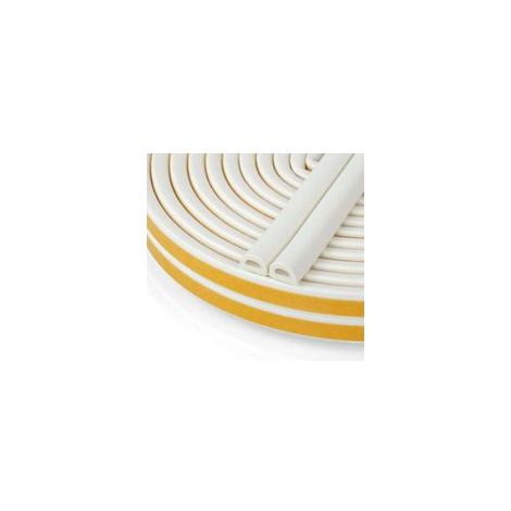 Bande de Joint DProfil, Joint d'Étanchéité Porte, Joint Fenetre Isolation avec Forte Adhérence, Isoler du Bruit, Anticollision et Antiintempéries, 9mm x 6mm (Blanc 6M)