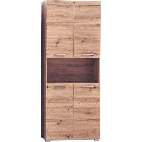 Colonne de salle de bains moderne coloris chêne 73 cm Nataelle