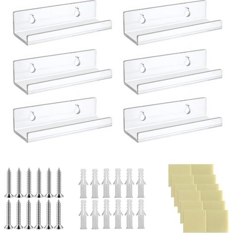 Clear Acrylic Wall-Mounted Vinyl Record Holders - Decorative Wall Display Shelf for Collection and Display in Living Room or Office (1/5)