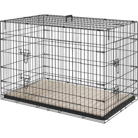 Faltbare Hundetragetasche mit Griff, herausnehmbarer Schale und Kissen, 105 x 70 x 75 cm, schwarz