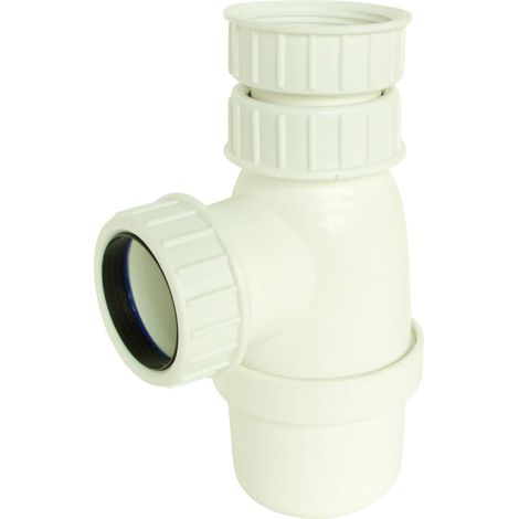 SOMATHERM FOR YOU - P116 -Siphon lavandino regolabile 40/49 plastica bianca Dado arrivo 40/49 - - regolabile 40/49 uscita dado con giunto americana per tubo diam.40mm. (1/4)