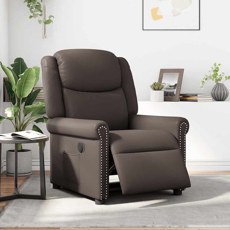 Maison Exclusive - Relaxsessel Elektrisch Glänzend Braun Kunstled (1/5)