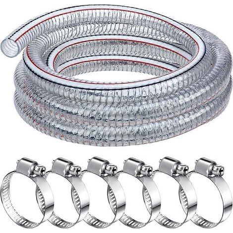 Tuyau de drainage haute pression flexible en fil d'acier avec fixations (1/5)