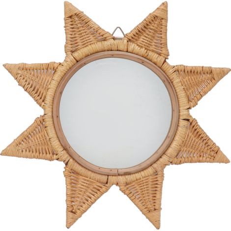 Dekorativer Wandbehang aus geflochtenem Rattan mit 8 Zweigen in Form von (1/5)