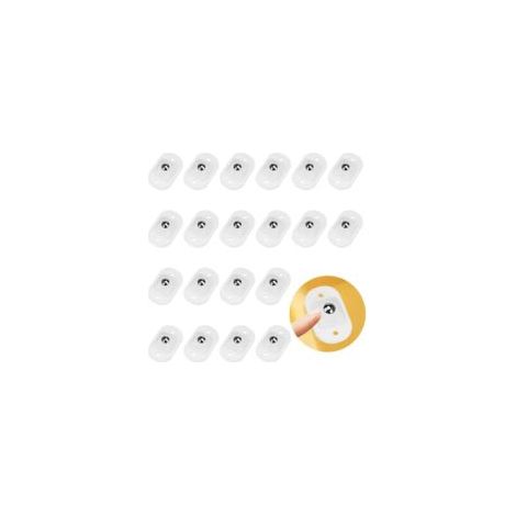 Lot de 20 roulettes à billes auto-adhésives blanches pour convoyeur à billes avec 2 trous de montage pour petits meubles, équipement de transport - Crezuo (1/4)