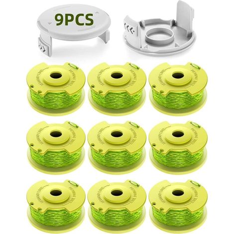 11 Pack Updated Model Spool Line Trimmer Fits Ryobi One +18v,24v,40v Trimmers,Ø2.0mm and 3.5m Length AC14RL3A Replacement Trimmers(9 Spool,2 Cover)