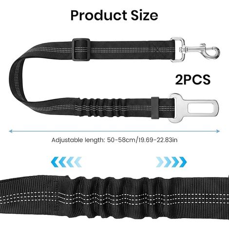 Ceinture Chien Voiture Harnais Ceinture Chien Voiture Chocs et Mousqueton pour Voiture pour Chiens et Chats (1/4)