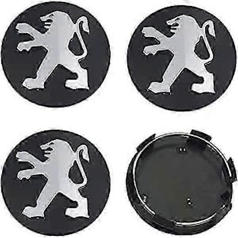 4 enjoliveurs centraux de roue pour Peugeot 60 mm noirs. (1/5)