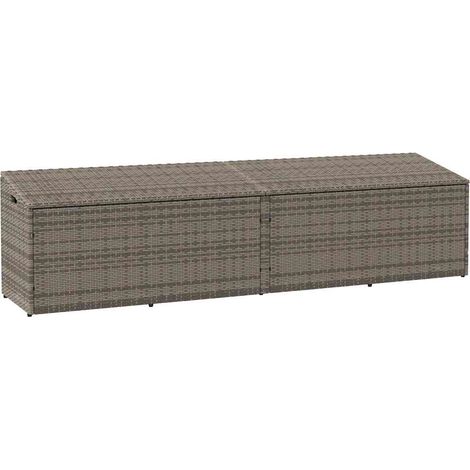 vidaXL Baule da Giardino Grigio 220x50x58 cm in Polyrattan