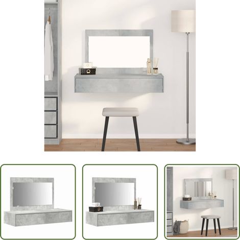 Schminktisch mit Spiegel - Schminktisch mit Schubladen Grau 100 x 40 x 70 cm Holzwerkstoff (1/5)