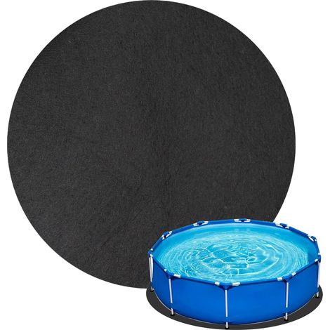 Tapis de sol rond 4 m pour piscine et spa – Antidérapant en feutre absorbant l'eau – Protection contre les chocs – Facile à nettoyer