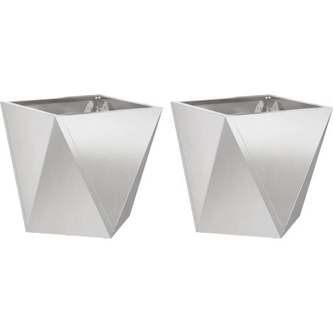 Maison Exclusive - Fioriera 2 pcs Argento 40 x 40 x 40 cm Acciaio inossidabile