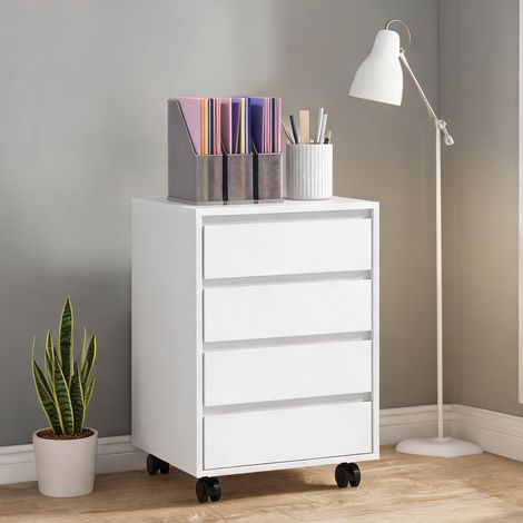 Meuble de rangement de bureau blanc en MDF 46 x 40 x 65 cm (1/5)