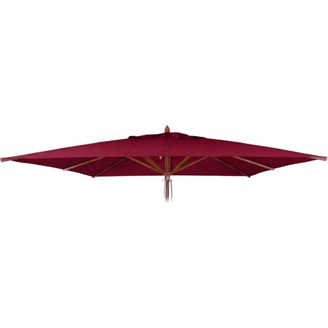 [NON UTILIZZATO] Telo copertura per ombrellone in legno HHG-502b, telo copertura, quadrato 3x3 m, poliestere 3 kg, bordeaux