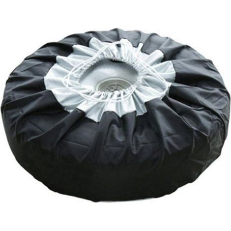 Protège-roue Voiture Noir Argent, Housse Secours 13-19 & 17-22 Pouces (1/5)