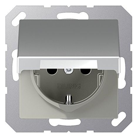 JUNG A 1520 BFKL AL SCHUKO STECKDOSE 16A 250V, THERMOPLAST LACKIERT, ALUMINIUM
