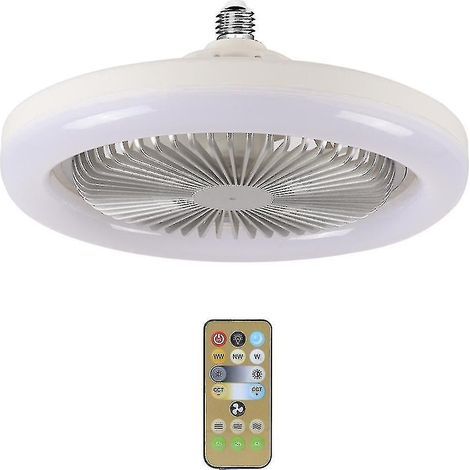 Ventilatore da soffitto da 30W con illuminazione integrata – plafoniera E27 con telecomando per camere da letto e soggiorni (1/5)