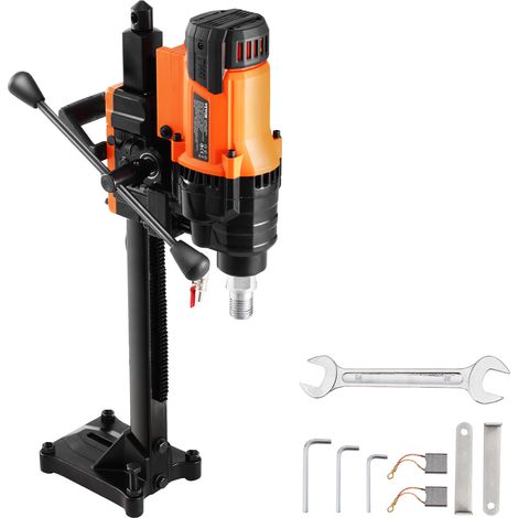 VEVOR Carotteuse a Diamant Diametre de Percage 20-200 mm, Perceuse au Diamant avec Support 3000 W, Appareil de Forage Diamant Percage Humide et Seche, pour Beton, Brique, Marbre, Construction