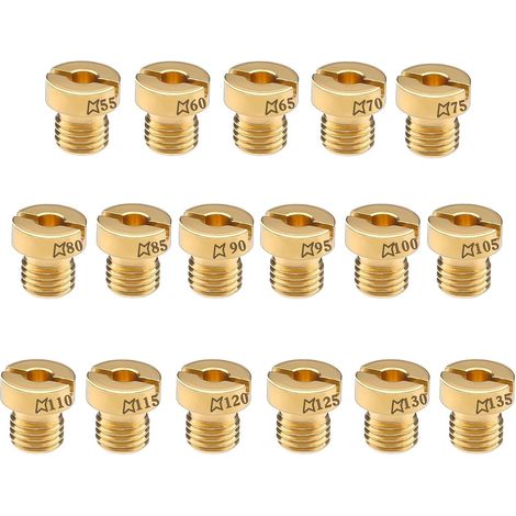 Gicleur Carburateur M6 - Lot de 17 - Laiton Résistant - Réglage Précis Dellorto PHBN-PHVA - Moto et Scooter - Tailles 55 à 135 (1/5)