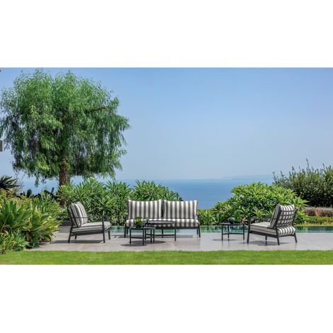 Talenti Salotto Finn Set Sofa, 2 Poltrone Living e Tavolo Caffé D58 Bianco Graphite