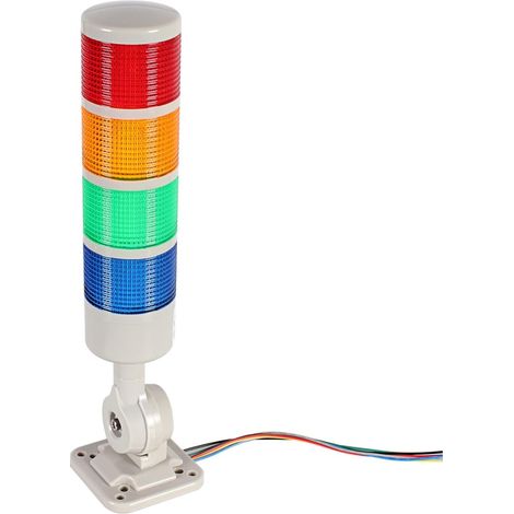 Voyant LED de signalisation, commutable entre éclairage fixe et clignotant, 220 V (4 couches, sans avertisseur sonore) (1/4)