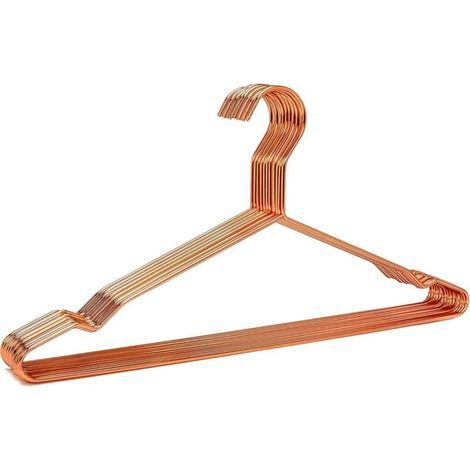 Cintres en métal cuivré Robustes de 43 cm, cintres en Or Rose, cintres pour Costumes, cintres pour Chemisier, cintres pour Pantalons (cuivre, 10 pièces) (1/5)