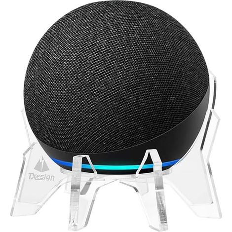 Per Amazon Echo Dot 4 / Echo Dot 5, accessorio supporto da tavolo, non richiede viti, supporto per altoparlante (trasparente) (1/5)