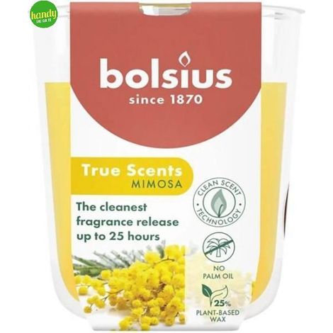 Candela vetro True Scents Bolsius Mimosa