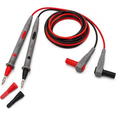 Paire Flexible Multimètre de cordons de mesure 120 cm, sécurité – Test Kit câble, 1000 V AC/DC, 10 A, Cat III/IV, 1, TKS Lot de 4 (1/5)