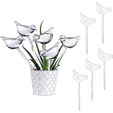 Arroseurs automatiques pour plantes d'intérieur, piquets d'arrosage automatique en plastique avec globe d'eau - lot de 10 (1/5)