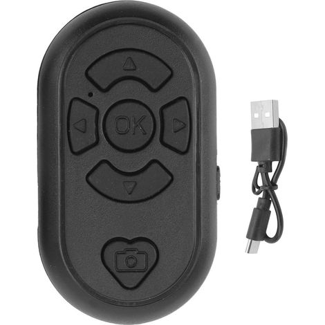 Telecomando per selfie BT4.0 – 10 m, ricarica tramite Type-C, nero (1/5)