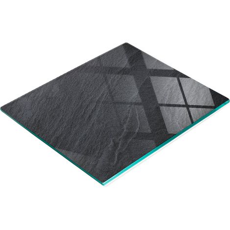 Multifunktionale dekorative Glasplatte in schwarzem Granit-Optik, 60 x 52 cm (1/5)